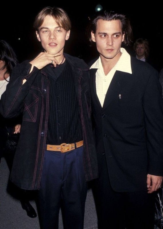 Create meme: Johnny Depp and Leonardo DiCaprio in their youth, leonardo dicaprio, Johnny Depp and Brad Pitt