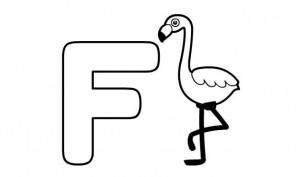 Создать мем: фламинго, буква е раскраска для детей, буквы раскраска