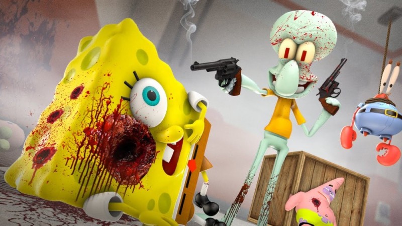 Create meme: Damn spongebob, Spongebob Horror, scary spongebob