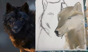 Create meme: black wolf art, the wolf is beautiful, art wolf