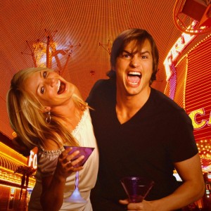 Create meme: Ashton Kutcher and Cameron Diaz, once in Vegas movie 2008, Ashton Kutcher Cameron Diaz happens in Vegas
