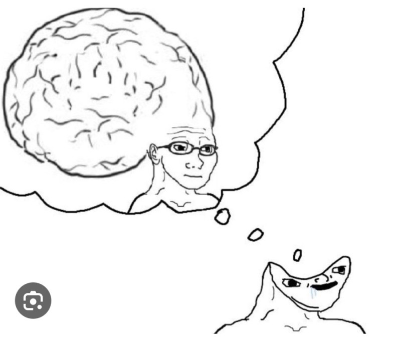 Create meme: wojak big brain, big brain meme, meme brain 