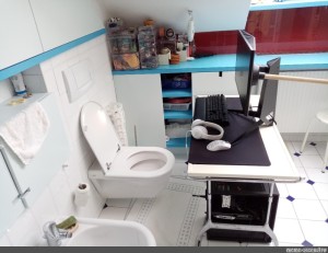 Create meme: workplace with toilet, things in the apartment, toilet 