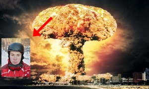 Create meme: the explosion of the atomic, a nuclear explosion, nuclear weapons