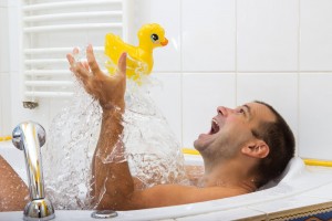 Create meme: feet, the man in the bathroom, bath