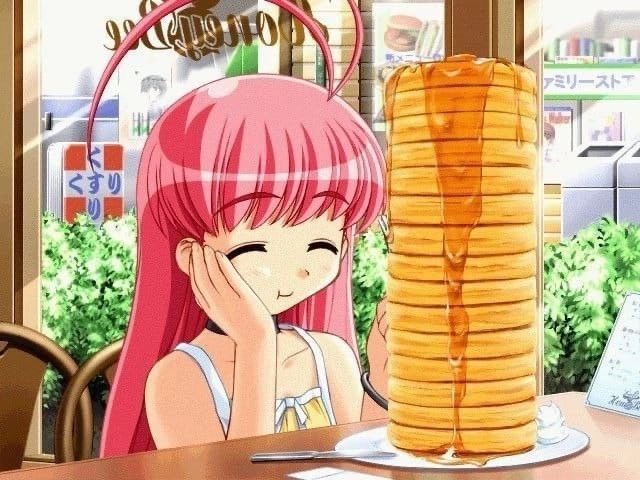 Create meme: anime pancakes, anime, Maslenitsa anime