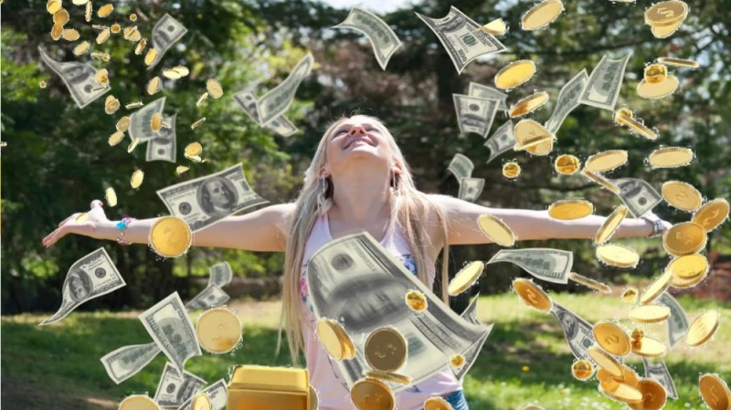 Create meme: money rain , money and abundance, money 