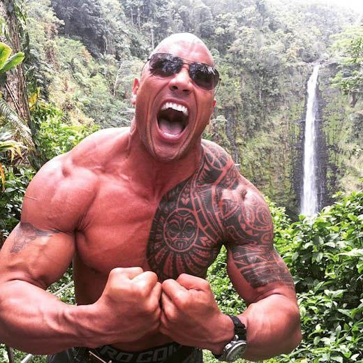 Create meme: Dwayne Johnson Jock, Dwayne Johnson biceps, johnson's rock tattoo