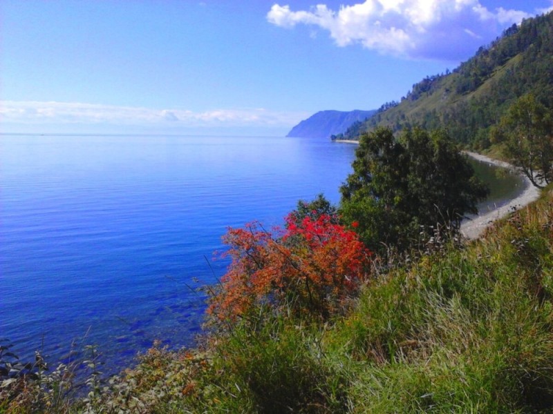 Create meme: Lake Baikal Ivan chai, gull cliff Baikal, listvyanka Baikal in autumn