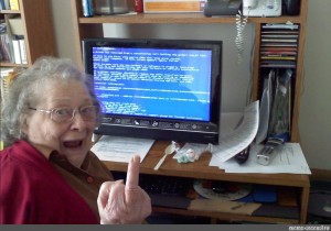Create meme: grandma , grandma gamer, Granny at the computer