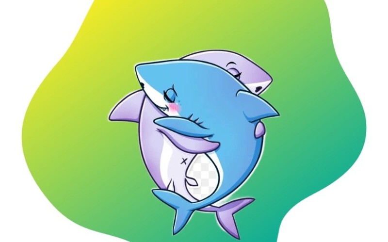Create meme: shark sticker, shark drawing, shark 