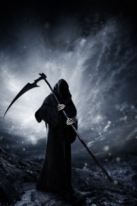 Create meme: death, the grim Reaper side view, grim reaper shadow