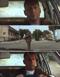 Create meme: Bruce Willis pulp fiction, pulp fiction, text