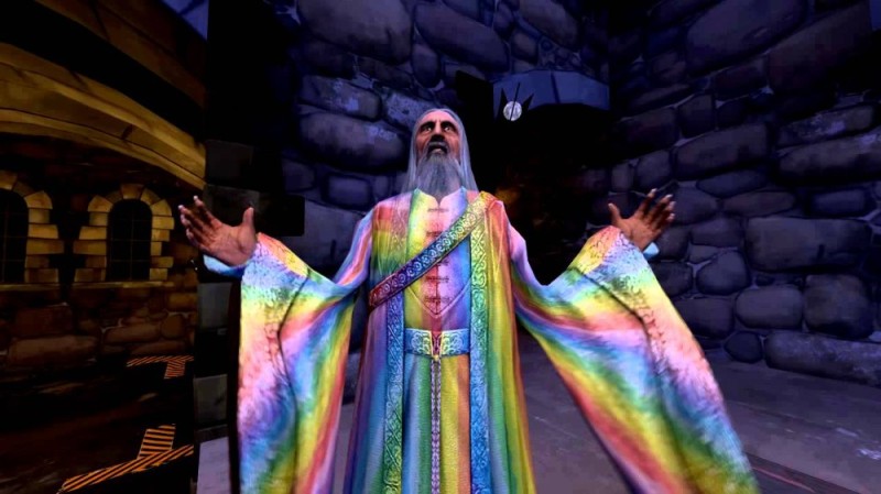 Create meme: Saruman the rainbow, Harry Potter and the Chamber of Secrets film 2002, dreamcoat