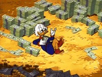 Create meme: Scrooge McDuck , ducktales , scrooge McDuck with money