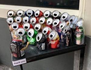 Create meme: choir of aluminum cans, choir of Beers, picture a chorus of beer cans