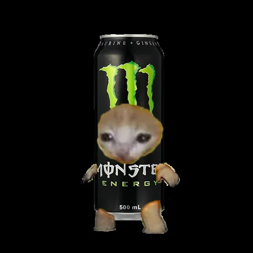 Create meme: cats drinks, energy monster, monster energy drink 