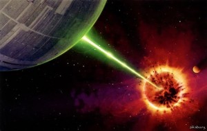 Create meme: space, the death star blows up Alderaan, The death star