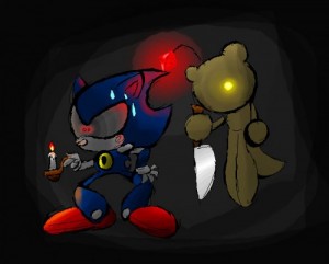 Create meme: Tails Doll and Metal Sonic, metal sonic 1999, iron sonic 2 5