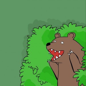 Create meme: bear meme, bear bushes, bear out of the bushes