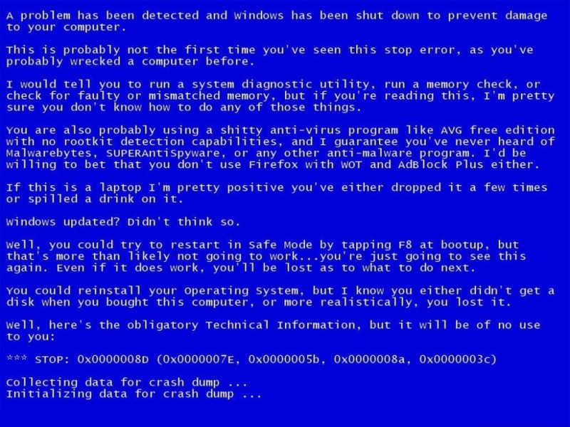 Создать мем: синий экран смерти windows, синий экран смерти на ноутбуке, экран смерти