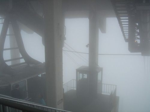 Create meme: foggy port, thick fog , darkness