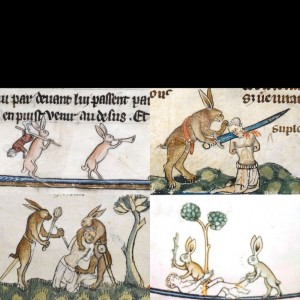 Create meme: medieval drawings, medieval miniatures, suffering middle ages hare
