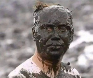 Create meme: dirty face, face in the mud
