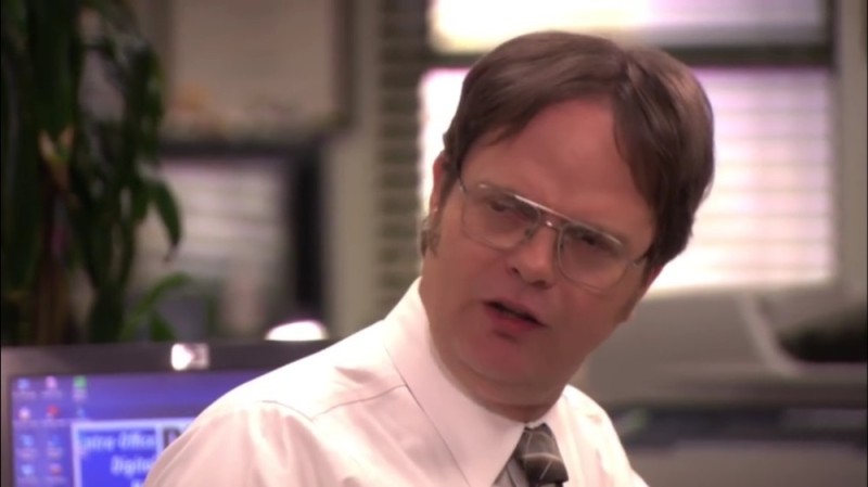 Create meme: a frame from the movie, michael scott , dwight