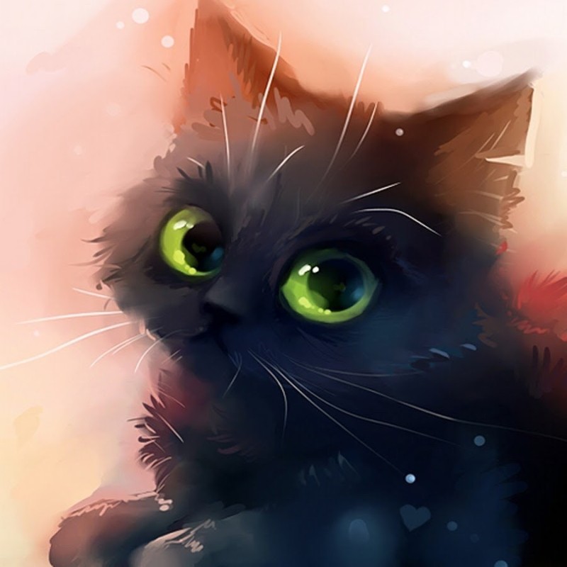 Создать мем: котики арт света, милые котята арт, кошачий арт