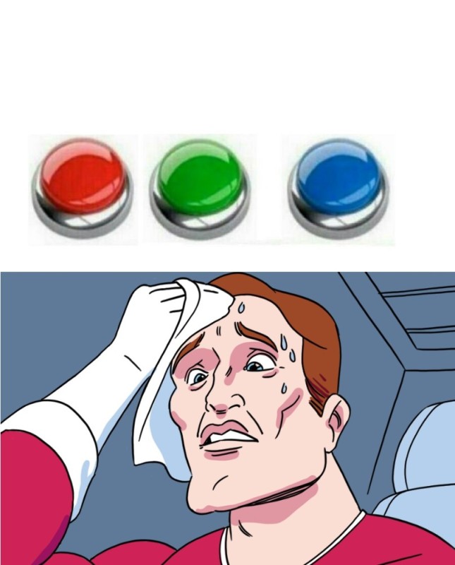 Создать мем: красная кнопка мем, сложный выбор мем, две кнопки мем шаблон