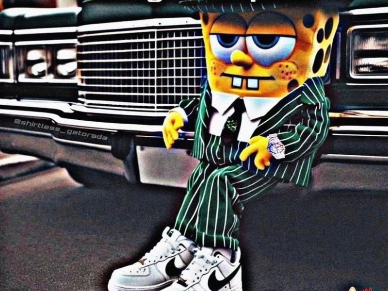 Create meme: spongebob mafia art, bob sponge, real boys 