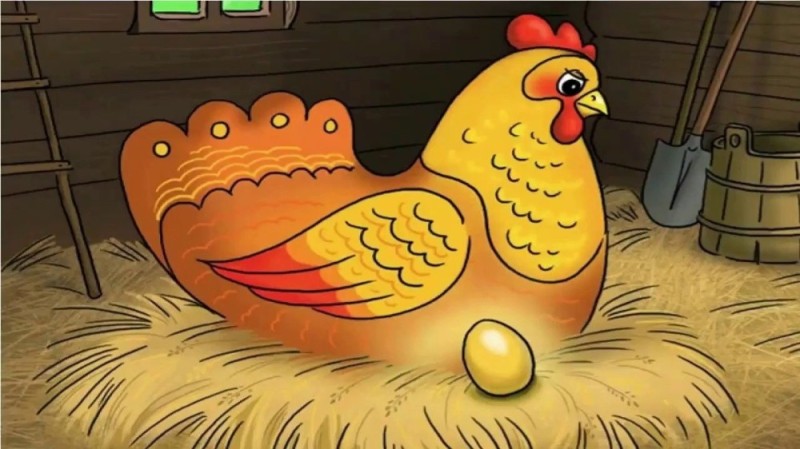 Create meme: Kurochka Ryaba, drawing of a ryaba chicken, rice for the fairy tale chicken ryaba
