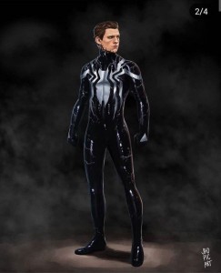 Create meme: latex suit, concept art symbiote spider-man from Sony, man in latex suit