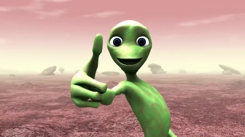 Create meme: the alien dame tu cosita, the dancing alien, aliens 