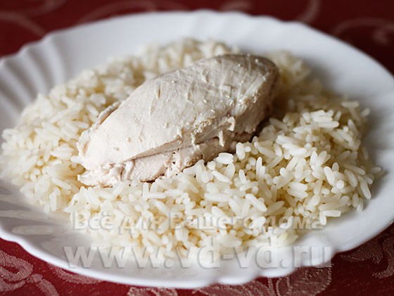 Create meme: chicken fillet with rice, rice with chicken breast, rice with chicken