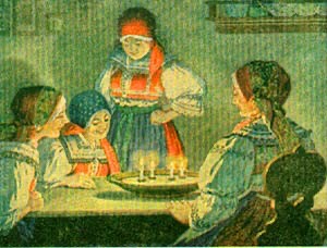 Create meme: Christmas gatherings Makovsky, yuletide, fortune telling on Christmas Eve