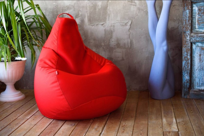 Create meme: bag chair, The chair is a large pear, The chair bag is red