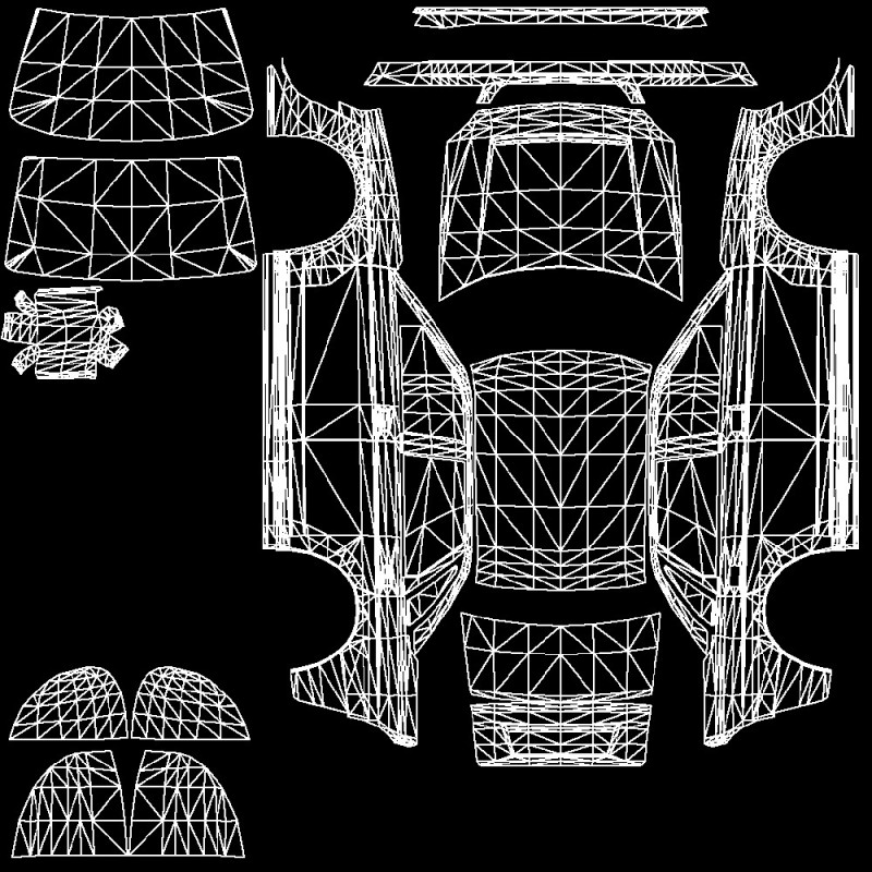 Создать мем: uv развертка автомобиля, uv-развёртка каркаса автомобиля, развертка автомобиля