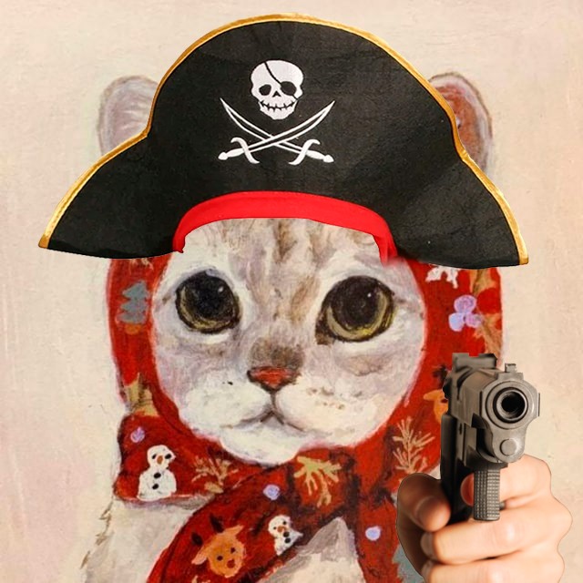 Create meme: pirate cat art, cat pirate, cats of the artist selynn schchtern
