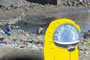 Создать мем: Человек, мусор, загрязнение