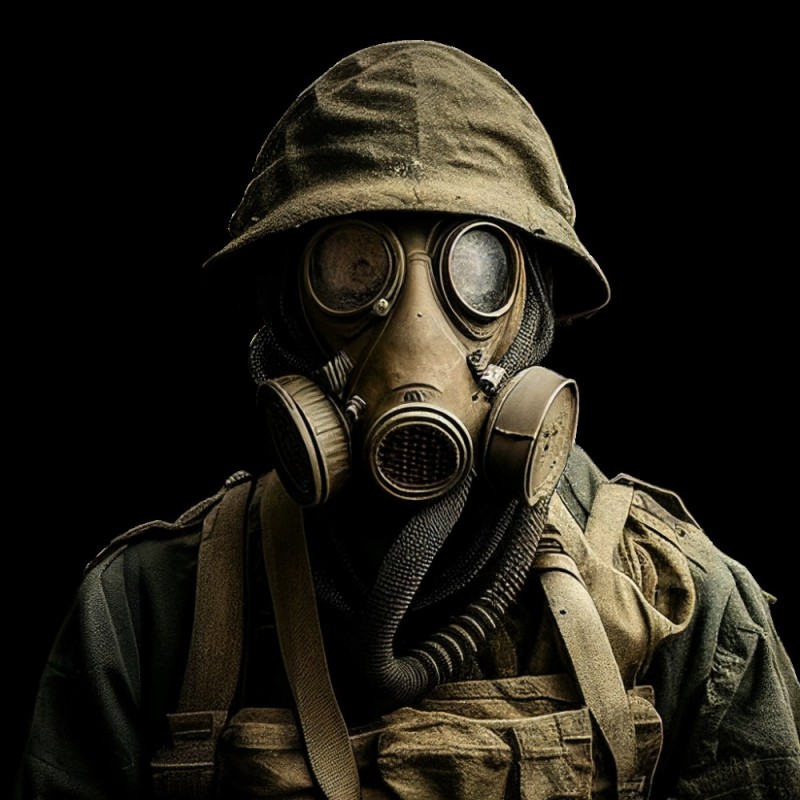 Create meme: dark stalker, gas mask , nuclear post-apocalypse