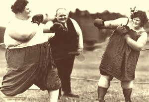 Create meme: fighting a woman, women's Boxing, Afraid fat bitch