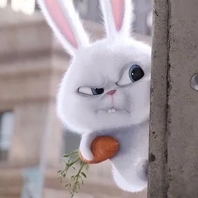 Создать мем: тайная жизнь домашних животных кролик, злой заяц с морковкой, злой заяц