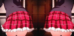 Создать мем: аниме юбка, аниме тверк в юбке, аниме короткая юбка