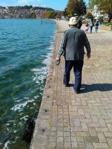 Create meme: Grandfather Gerasim was out walking the dog