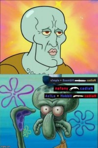 Create meme: squidward