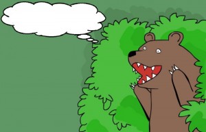 Create meme: the surprised bear meme, the bear yells out of the bushes, bear meme 