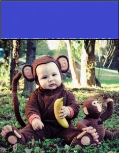Создать мем: Обезьянки, малыши в костюмах, костюм обезьяны