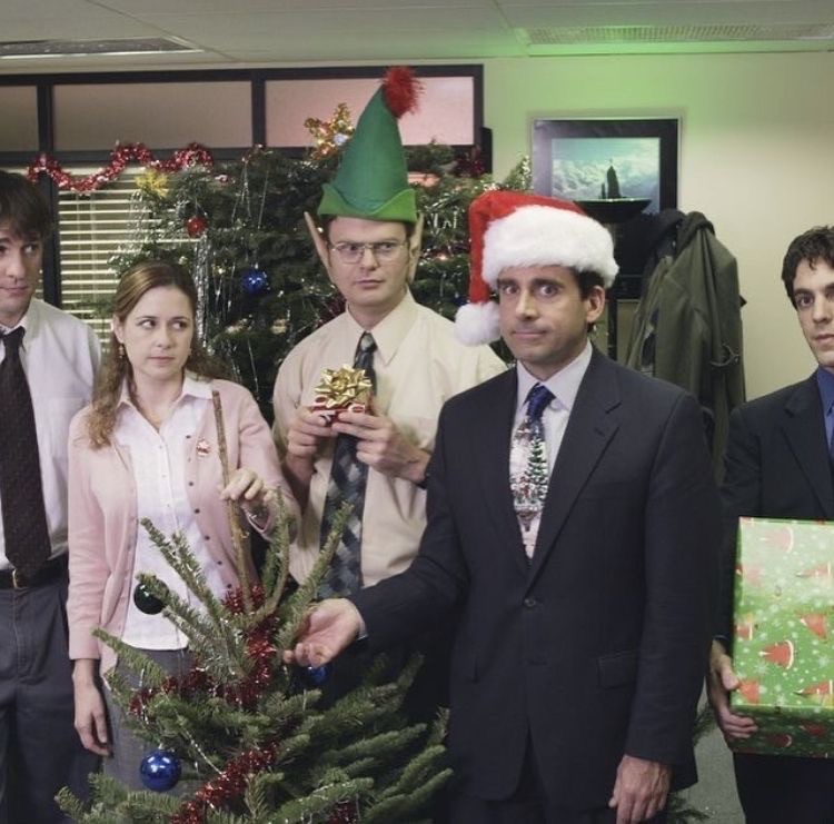 Create meme: TV series office Christmas, new year party , TV series office Christmas tree